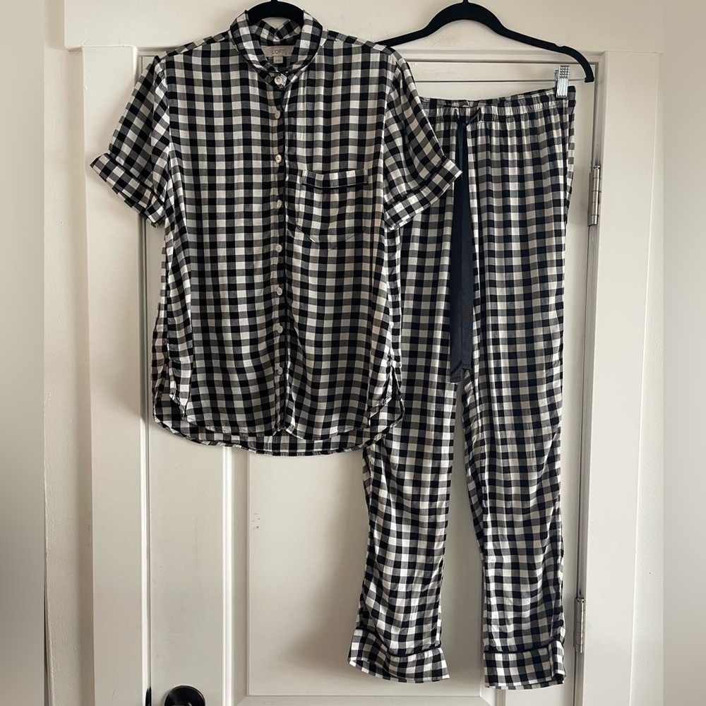 Loft Gingham Print Pajama Set - XS